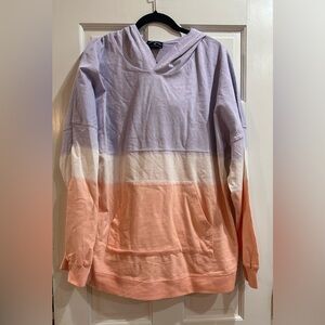 NWOT Spirit Jersey 100% Cotton Oversized Colorblock Ombre Hoodie in Size XL